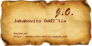 Jakabovits Odília névjegykártya