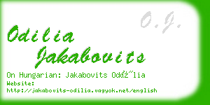 odilia jakabovits business card